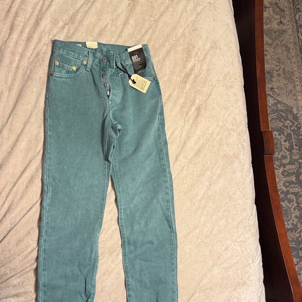 Levi's Turquoise Button-Fly Jeans